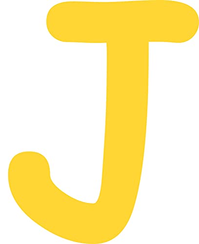 Kleckerliese Alphabet Buchstaben 8cm selbstklebende Aufkleber Wandtattoo Wanddekoration Kinderzimmer STICKER J - Höhe 8cm, Farbe Gelb von Kleckerliese