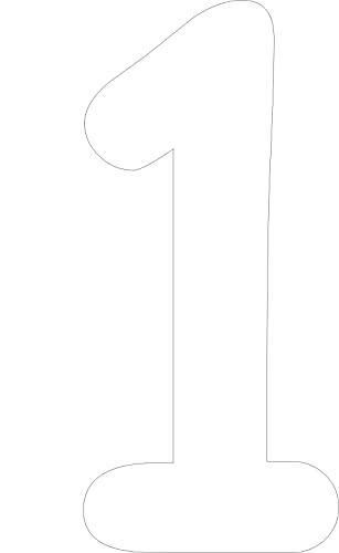 Kleckerliese Alphabet Zahlen Ziffern 10cm selbstklebende Aufkleber Wandtattoo Wanddekoration Kinderzimmer STICKER 1 - Höhe 10cm, Farbe Weiß von Kleckerliese