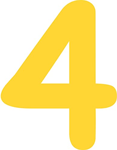 Kleckerliese Alphabet Zahlen Ziffern 10cm selbstklebende Aufkleber Wandtattoo Wanddekoration Kinderzimmer STICKER 4 - Höhe 10cm, Farbe Gelb von Kleckerliese