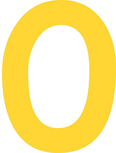 Kleckerliese Alphabet Zahlen Ziffern 14cm selbstklebende Aufkleber Wand Fenster Tür Boote Auto Kinderzimmer STICKER 0 - Höhe 14cm, Farbe Gelb von Kleckerliese
