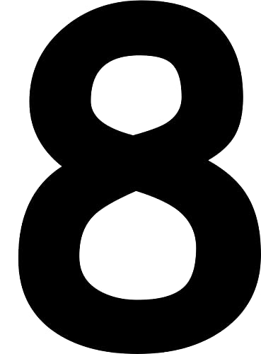 Kleckerliese Alphabet Zahlen Ziffern 18cm selbstklebende Aufkleber Wand Fenster Tür Boote Auto Kinderzimmer STICKER 8 - Höhe 18cm, Farbe Schwarz von Kleckerliese