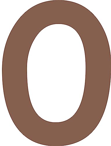 Kleckerliese Alphabet Zahlen Ziffern 20cm selbstklebende Aufkleber Wand Fenster Tür Boote Auto Kinderzimmer STICKER 0 - Höhe 20cm, Farbe Dunkelbraun von Kleckerliese
