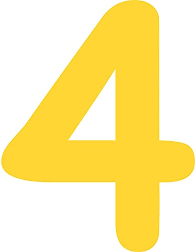 Kleckerliese Alphabet Zahlen Ziffern 20cm selbstklebende Aufkleber Wand Fenster Tür Boote Auto Kinderzimmer STICKER 4 - Höhe 20cm, Farbe Gelb Kleckerliese Alphabet Zahlen Ziffern 20cm selbstklebende Aufkleber Wand Fenster Tür Boote Auto Kinderzimmer STICKER 4 - Höhe 20cm, Farbe Gelb von Kleckerliese