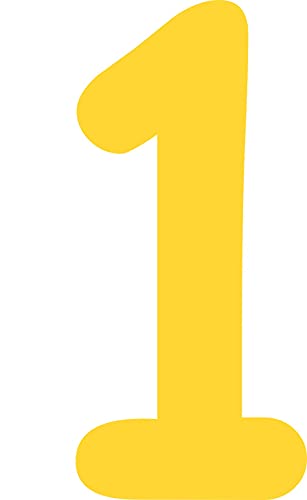 Kleckerliese Alphabet Zahlen Ziffern 6cm selbstklebende Aufkleber Wandtattoo Wanddekoration Kinderzimmer STICKER 1 - Höhe 6cm, Farbe Gelb von Kleckerliese