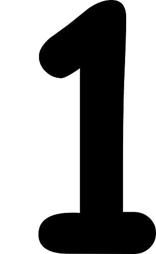 Kleckerliese Alphabet Zahlen Ziffern 6cm selbstklebende Aufkleber Wandtattoo Wanddekoration Kinderzimmer STICKER 1 - Höhe 6cm, Farbe Schwarz von Kleckerliese