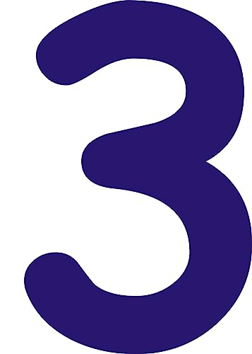 Kleckerliese Alphabet Zahlen Ziffern 8cm selbstklebende Aufkleber Wand Fenster Tür Boote Auto Kinderzimmer STICKER 3 - Höhe 8cm, Farbe Dunkelblau von Kleckerliese