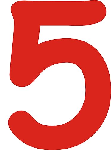 Kleckerliese Alphabet Zahlen Ziffern 8cm selbstklebende Aufkleber Wand Fenster Tür Boote Auto Kinderzimmer STICKER 5 - Höhe 8cm, Farbe Rot Kleckerliese Alphabet Zahlen Ziffern 8cm selbstklebende Aufkleber Wand Fenster Tür Boote Auto Kinderzimmer STICKER 5 - Höhe 8cm, Farbe Rot von Kleckerliese