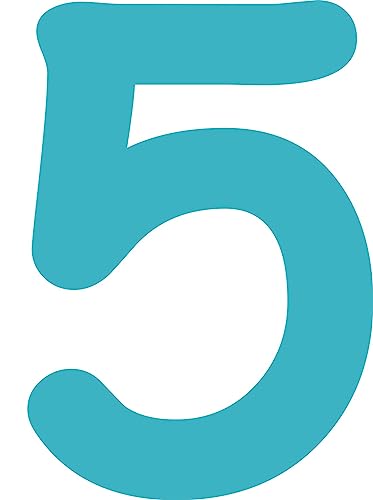 Kleckerliese Alphabet Zahlen Ziffern 8cm selbstklebende Aufkleber Wand Fenster Tür Boote Auto Kinderzimmer STICKER 5 - Höhe 8cm, Farbe Türkis Kleckerliese Alphabet Zahlen Ziffern 8cm selbstklebende Aufkleber Wand Fenster Tür Boote Auto Kinderzimmer STICKER 5 - Höhe 8cm, Farbe Türkis von Kleckerliese