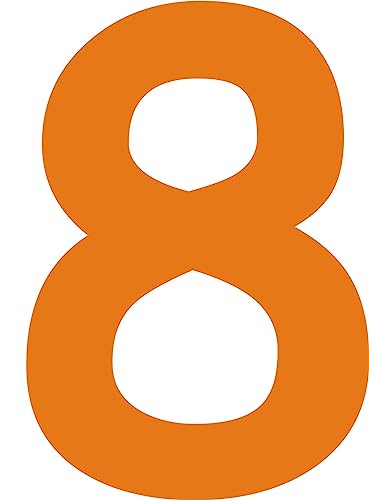 Kleckerliese Alphabet Zahlen Ziffern 8cm selbstklebende Aufkleber Wand Fenster Tür Boote Auto Kinderzimmer STICKER 8 - Höhe 8cm, Farbe Orange Kleckerliese Alphabet Zahlen Ziffern 8cm selbstklebende Aufkleber Wand Fenster Tür Boote Auto Kinderzimmer STICKER 8 - Höhe 8cm, Farbe Orange von Kleckerliese
