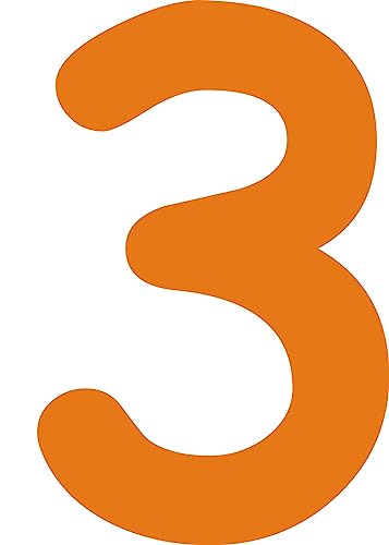 Kleckerliese Alphabet Zahlen Ziffern 8cm selbstklebende Aufkleber Wand Fenster Tür Boote Auto Kinderzimmer STICKER 3 - Höhe 8cm, Farbe Orange Kleckerliese Alphabet Zahlen Ziffern 8cm selbstklebende Aufkleber Wand Fenster Tür Boote Auto Kinderzimmer STICKER 3 - Höhe 8cm, Farbe Orange von Kleckerliese