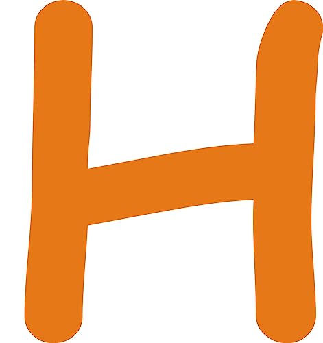 Kleckerliese Alphabet Buchstaben 6cm selbstklebende Aufkleber Wandtattoo Wanddekoration Kinderzimmer STICKER H - Höhe 6cm, Farbe Orange von Kleckerliese