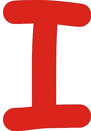 Kleckerliese Alphabet Buchstaben 10cm selbstklebende Aufkleber Wandtattoo Wanddekoration Kinderzimmer STICKER I - Höhe 10cm, Farbe Rot von Kleckerliese