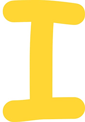 Kleckerliese Alphabet Buchstaben 8cm selbstklebende Aufkleber Wandtattoo Wanddekoration Kinderzimmer STICKER I - Höhe 8cm, Farbe Gelb von Kleckerliese