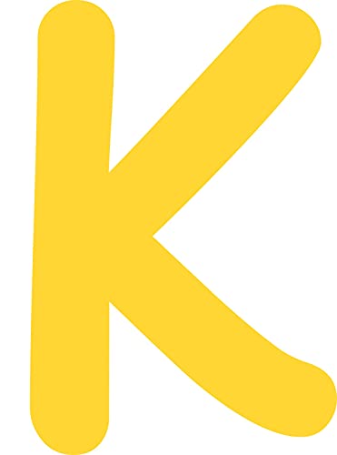 Kleckerliese Alphabet Buchstaben 10cm selbstklebende Aufkleber Wandtattoo Wanddekoration Kinderzimmer STICKER K - Höhe 10cm, Farbe Gelb von Kleckerliese