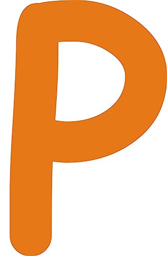 Kleckerliese Alphabet Buchstaben 8cm selbstklebende Aufkleber Wandtattoo Wanddekoration Kinderzimmer STICKER P - Höhe 8cm, Farbe Orange von Kleckerliese
