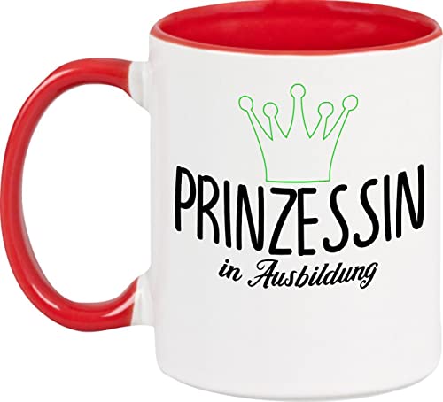 Kleckerliese Kaffeetasse Prinzessin in Ausbildung Kinder Tasse Keramiktasse Kindertasse, Farbe Rot von Kleckerliese