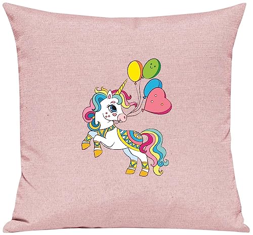 Kleckerliese Kissen Kissenhülle 40x40cm Kissenbezug Tiermotiv Tiere Einhorn, Farbe Rosa von Kleckerliese