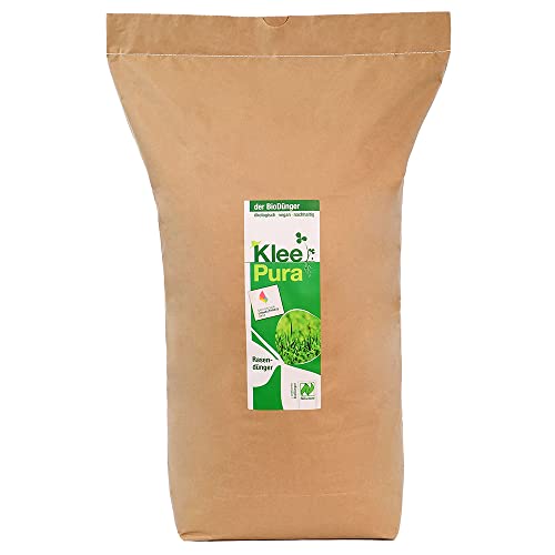 KleePura Bio Rasendünger 10,5 kg. NATURLAND zertifizierter Dünger aus 100% Bio-Klee. Organischer Rasendünger für Herbst & Frühjahr. Bis zu 105 m² Rasenfläche düngen. von KleePura