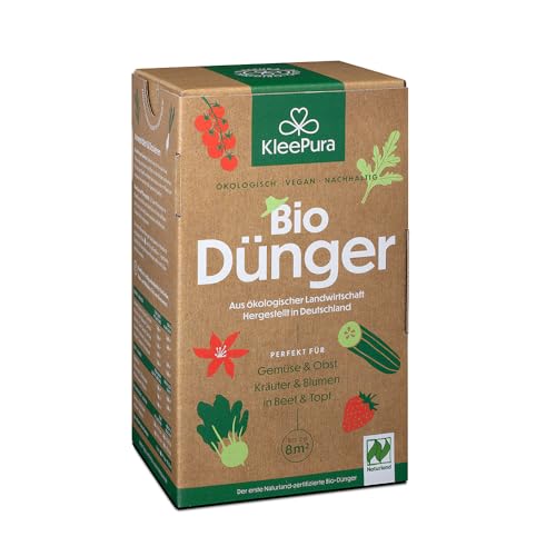 KleePura Bio Universaldünger. NATURLAND zertifiziert. Bio-Dünger für Gemüse, Kräuter, Blumen & Obst. Veganer Pflanzendünger aus Bio-Klee & Luzerne. 0,75 kg von KleePura