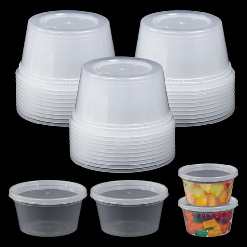 Kleemeiero 30 Stück Wiederverwendbar Kunststoffbehälter Aufbewahrungsdosen mit Deckel 360ml food Deli container 12oz Plastikbecher mit Deckel Vorratsbehälter Aufbewahrungsbecher für Lebensmittel von Kleemeiero