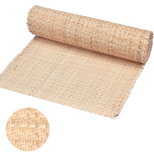 Kleemeiero Rattan Gurtband, 40 x 100cm Rattan Geflecht Natürliches Rattan-Gurt Cane Webbing Rattan Roll Rattan Geweberolle Gewebtes Offenes Rattan Wabengeflecht für DIY-Projekte Möbeldekoration von Kleemeiero