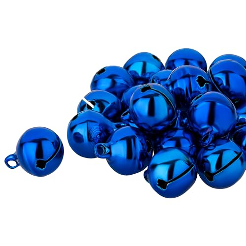 100 Laute Blaue Glöckchen Schellen mit Öse - ca. 17x13 mm - Aus Kupfer - Kleenes Traumhandel® von Kleenes Traumhandel