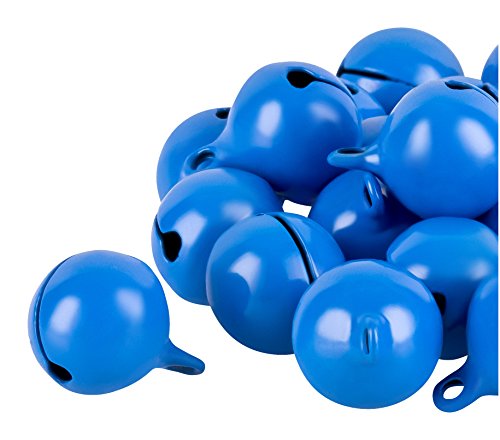 100 Laute Glöckchen Schellen - ca. 17x13 mm - Aus Kupfer - mit Öse - Kleenes Traumhandel® (Pastell Blau) von Kleenes Traumhandel