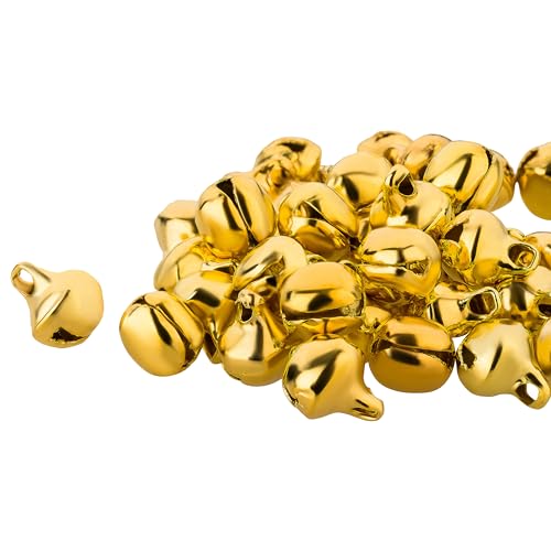 200x Glöckchen aus Aluminium - Aluminium - Kleenes TH (Gold Farbend, 8 (9x7x6 mm)) von Kleenes Traumhandel