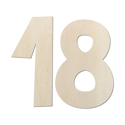 Deko Zahlen - Geburtstagsdeko 18 Geburtstag aus Holz - Ideale Geburtstag Geschenkideen oder als Party Tischdeko (10 cm) von Kleenes Traumhandel