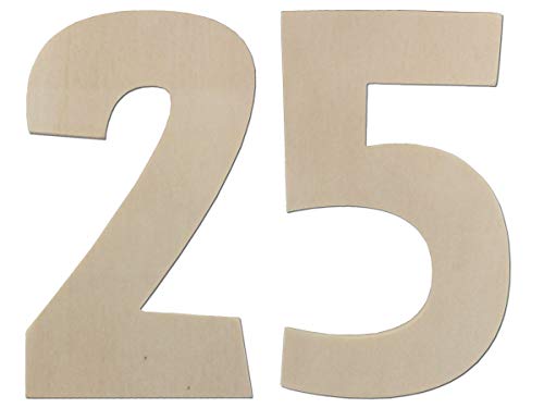 Deko Zahlen - Geburtstagsdeko 25. Geburtstag aus Holz - Ideale Geburtstag Geschenkideen oder als Party Tischdeko (15 cm) von Kleenes Traumhandel
