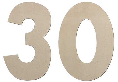 Deko Zahlen - Geburtstagsdeko 30 Geburtstag aus Holz - Ideale Geburtstag Geschenkideen oder als Party Tischdeko (10 cm) von Kleenes Traumhandel