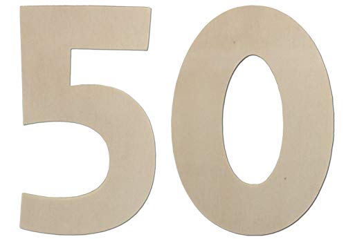 Deko Zahlen - Geburtstagsdeko 50 Geburtstag aus Holz - Ideale Geburtstag Geschenkideen oder als Party Tischdeko (80 cm) von Kleenes Traumhandel