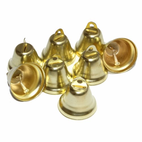 Kleenes Traumhandel 100 Mini (30x20 mm) Deko-Glocken/Weihnachtsglocken aus Eisen - Gold Farbend Glöckchen Weihnachten von Kleenes Traumhandel