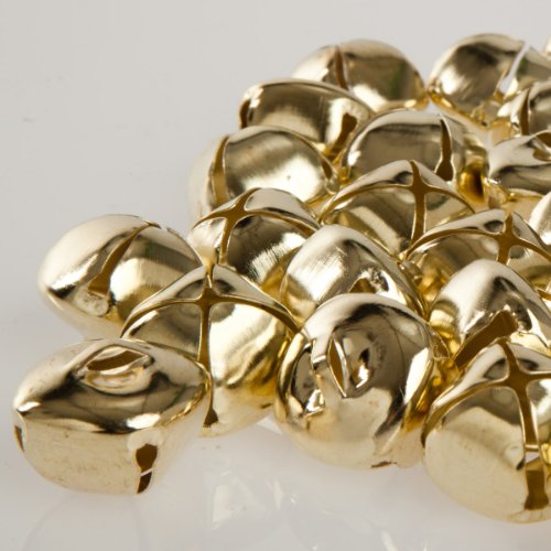Kleenes Traumhandel 100 Stück Kreuzschellen Glöckchen Schellen aus Eisen - 24 mm - mit Öse (Gold/Messing Farbend) von Kleenes Traumhandel