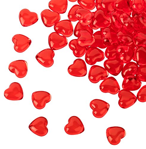 Kleenes Traumhandel Dekorative Acryl Herzen - 100 Stück - Perfekte Tischdekoration (Rot, 12mm Durchmesser) von Kleenes Traumhandel