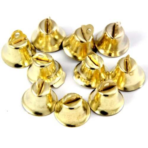 Kleenes Traumhandel 100er Set Mini-Deko-Glocken 14x9 mm in Goldfarbe – Ideal für Weihnachtsdekoration und Bastelarbeiten von Kleenes Traumhandel