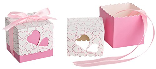 Kleenes Traumhandel 30er Set Herz-Geschenkboxen Rosa, 5x5x5 cm - Ideal für Hochzeits-Gastgeschenke von Kleenes Traumhandel