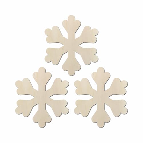 Kleenes Traumhandel – 3er Set Holz-Schneeflocken, 30 cm, zum Selbstbemalen – Perfekte Weihnachts- und Winterdekoration für Türen und Wände von Kleenes Traumhandel
