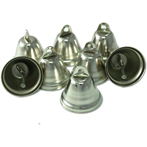Kleenes Traumhandel 50 Deko-Mini Glocken - 30x20 mm - Silber Farbend Weihnachtsglocken von Kleenes Traumhandel