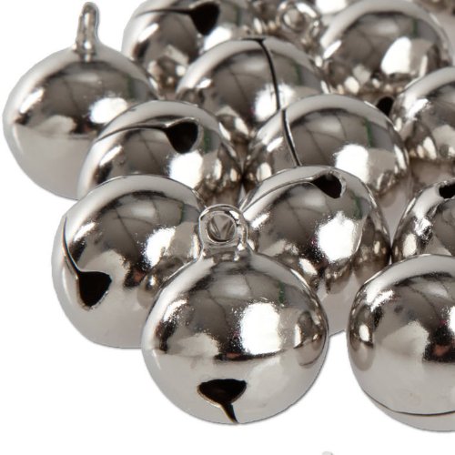 50 Laute Silberne Glöckchen aus Kupfer - ca. 23x19 mm - Kleenes Traumhandel® von Kleenes Traumhandel