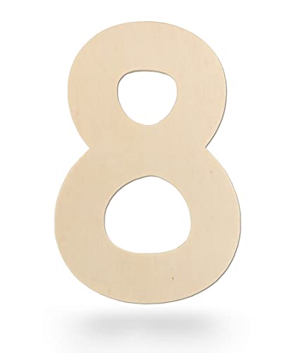 Kleenes Traumhandel Holzzahlen - Zahlen aus Holz - Holz-Zahlen für Geburtstag, Hochzeit, Jahrestag - Holzzahlen zum selbst gestalten - (10 cm, 8) von Kleenes Traumhandel