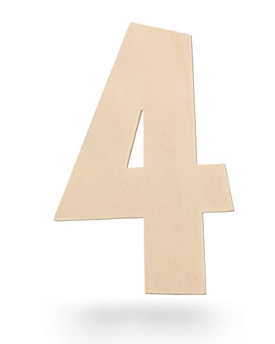 Kleenes Traumhandel Holzzahlen - Zahlen aus Holz - Holz-Zahlen für Geburtstag, Hochzeit, Jahrestag - Holzzahlen zum selbst gestalten - (7,5 cm, 4) von Kleenes Traumhandel