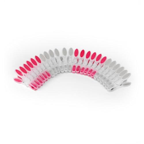 Kleeneze KL066718EU Waschlappen 24-Pack für Innen- und Außenwaschleinen, Balkone und Luftschläuche, rutschfeste Waschlappen, Rost-/feuchtigkeitsbeständig, langlebiger recycelter Kunststoff, 8 x 1,5cm von Kleeneze