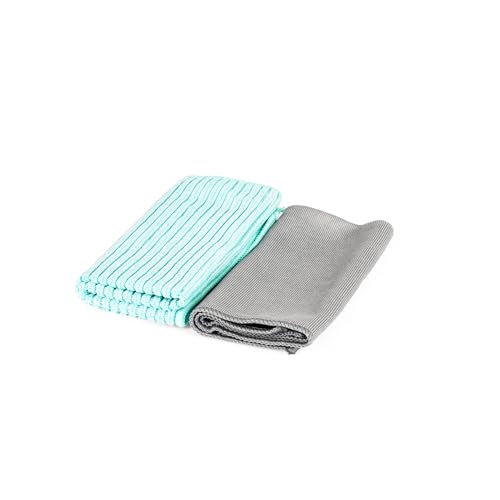 Kleeneze KL071170EU 2er Pack Glas- und Fenster-Mikrofasertücher für die Reinigung und Entfernung von Bakterien, maschinenwaschbar und wiederverwendbare Mikrofaser Reinigungstücher, Grau und Aqua Kleeneze KL071170EU 2er Pack Glas- und Fenster-Mikrofasertücher für die Reinigung und Entfernung von Bakterien, maschinenwaschbar und wiederverwendbare Mikrofaser Reinigungstücher, Grau und Aqua von Kleeneze