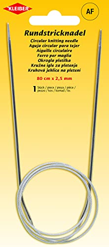 Kleiber + Co. GmbH 69951 Rundstricknadel, Metall, grau, 80 cm x 2,5 mm von Kleiber + Co. GmbH