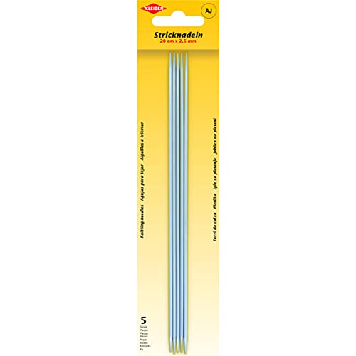Kleiber + Co. GmbH 69961 Stricknadeln/Strumpfspiele, Metall, grau, 20 cm x 2,5 mm, 5 Kleiber + Co. GmbH 69961 Stricknadeln/Strumpfspiele, Metall, grau, 20 cm x 2,5 mm, 5 von Kleiber + Co. GmbH