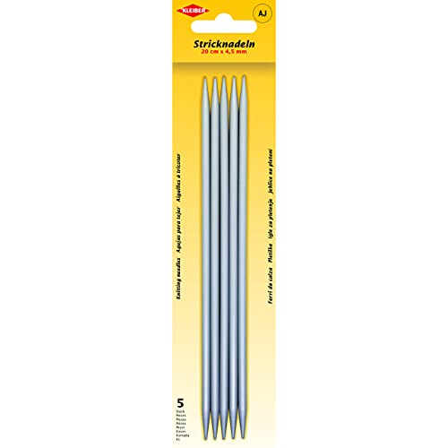 Kleiber + Co. GmbH 69965 Stricknadeln/Strumpfspiele, Metall, grau, 20 cm x 4,5 mm, 5 Kleiber + Co. GmbH 69965 Stricknadeln/Strumpfspiele, Metall, grau, 20 cm x 4,5 mm, 5 von Kleiber + Co. GmbH