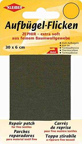 Kleiber + Co.GmbH Aufbügel-Flicken Zephir Aufbügelflicken, Baumwolle, Khaki, 30 x 6 x 0.3 cm von Kleiber