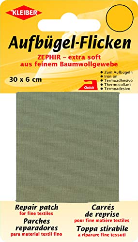 Kleiber + Co.GmbH Aufbügel-Flicken Zephir Aufbügelflicken, Baumwolle, beige, 30 x 6 x 0.3 cm von Kleiber