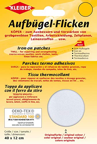 Kleiber + Co.GmbH Köper-Bügelflicken, Weiß, ca. 40 cm x 12 cm Kleiber + Co.GmbH Köper-Bügelflicken, Weiß, ca. 40 cm x 12 cm von Kleiber